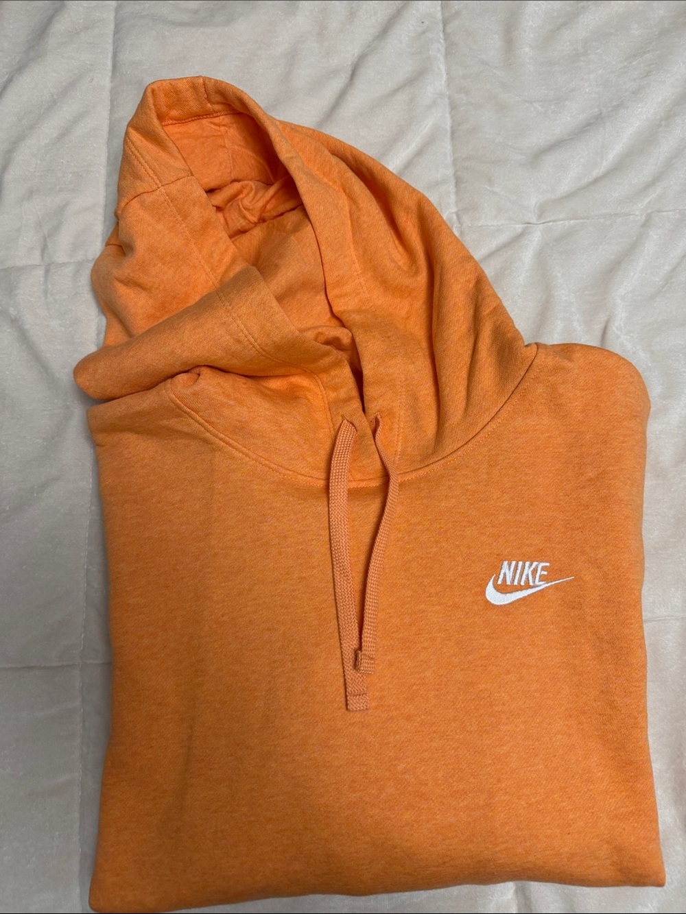Nike Orange Hoodie with White Swoosh Logo